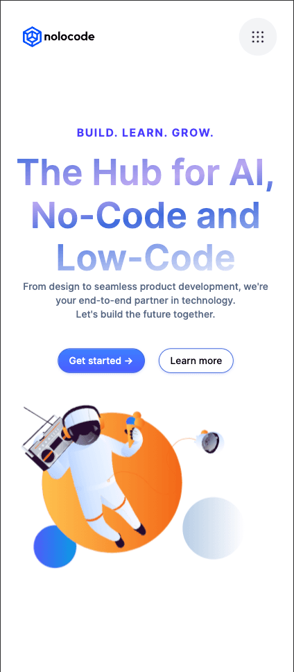 Nolocode Mobile Page